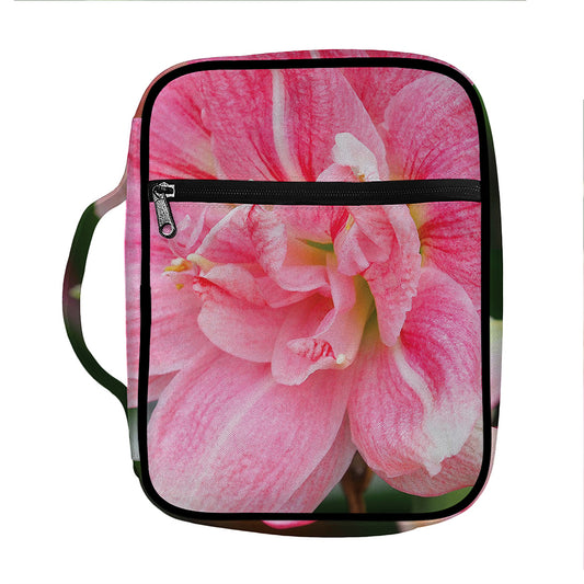 Pink Amaryllis Print Front Pocket Bible Bag