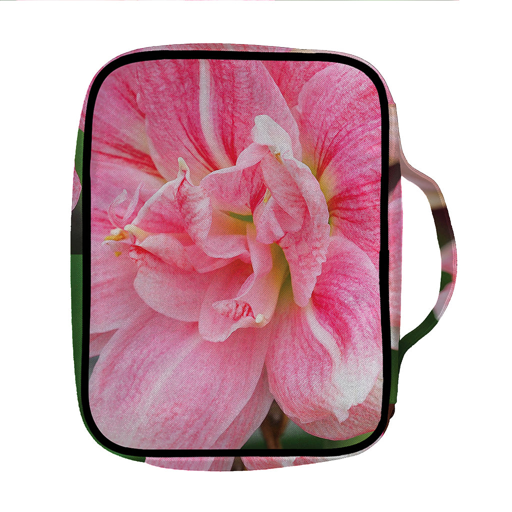 Pink Amaryllis Print Front Pocket Bible Bag