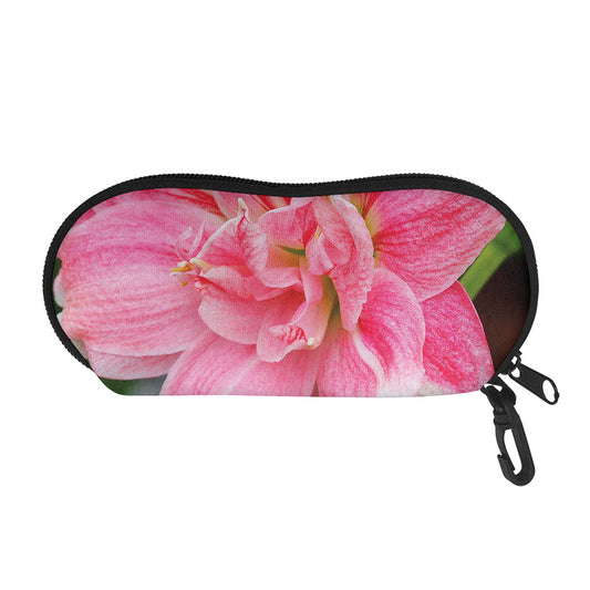 Pink Amaryllis Print Glasses Case