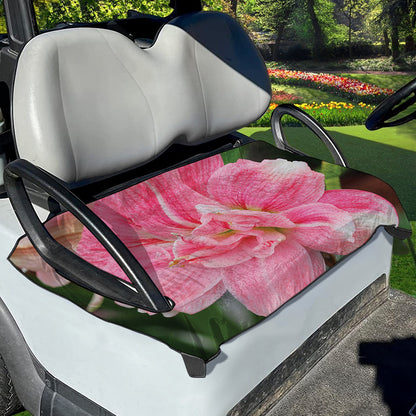 Pink Amaryllis Print Golf Cart Seat Cover