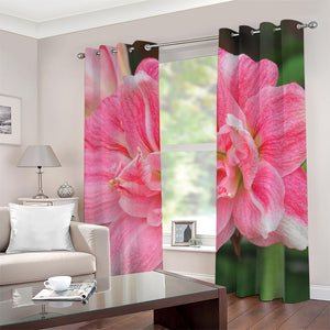 Pink Amaryllis Print Grommet Curtains