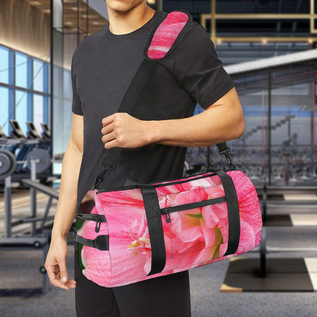 Pink Amaryllis Print Gym Bag