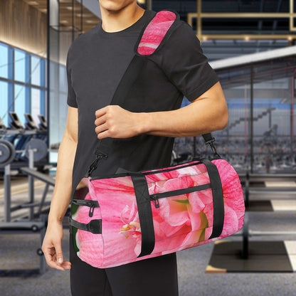 Pink Amaryllis Print Gym Bag