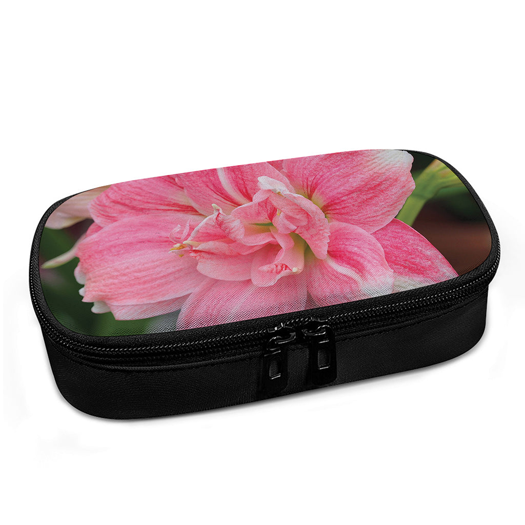 Pink Amaryllis Print Insulin Cooler Travel Case