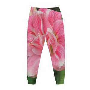 Pink Amaryllis Print Jogger Pants