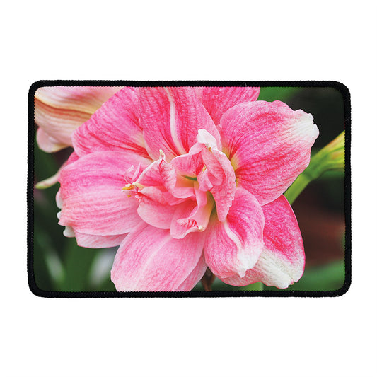 Pink Amaryllis Print Kitchen Mat