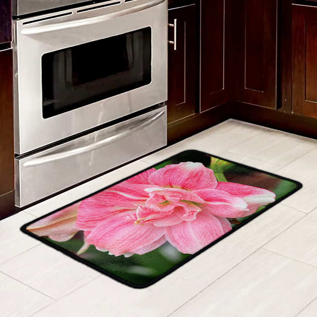 Pink Amaryllis Print Kitchen Mat