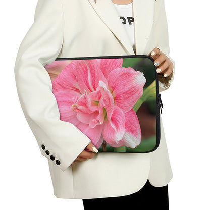 Pink Amaryllis Print Laptop Sleeve