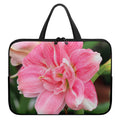 Pink Amaryllis Print Laptop Sleeve With Handle