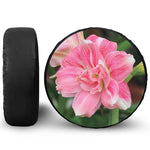 Pink Amaryllis Print Leather Spare Tire Cover