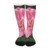 Pink Amaryllis Print Long Socks