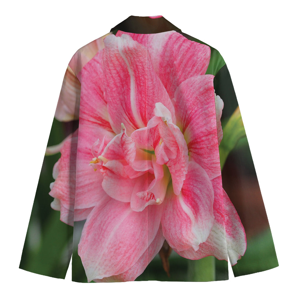 Pink Amaryllis Print Men's Blazer