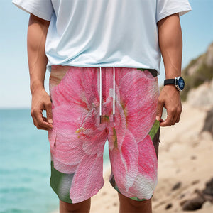 Pink Amaryllis Print Men's Cargo Shorts