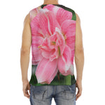 Pink Amaryllis Print Men's Fitness Tank Top