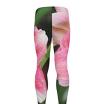 Pink Amaryllis Print Men's leggings