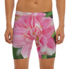 Pink Amaryllis Print Men's Long Boxer Briefs