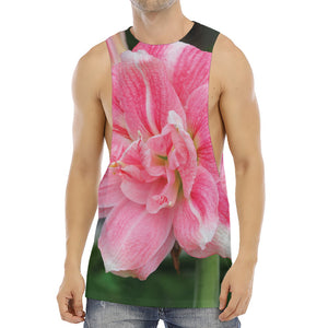 Pink Amaryllis Print Men's Muscle Tank Top