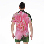 Pink Amaryllis Print Men's Rompers