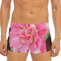 Pink Amaryllis Print Men's Short Boxer Briefs