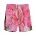 Pink Amaryllis Print Men's Athletic Shorts