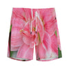 Pink Amaryllis Print Men's Sports Shorts