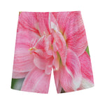 Pink Amaryllis Print Men's Sports Shorts