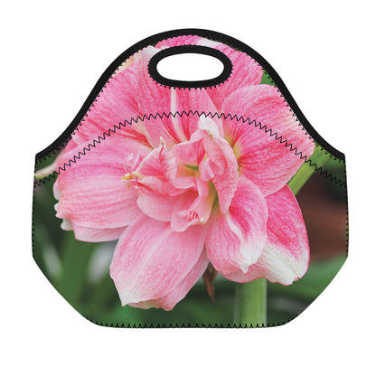 Pink Amaryllis Print Neoprene Lunch Bag
