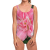 Pink Amaryllis Print One Piece Swimsuit