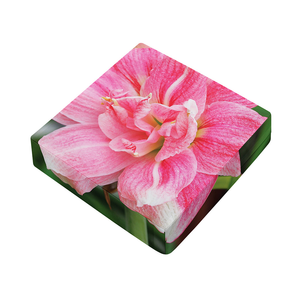 Pink Amaryllis Print Outdoor Seat Cushion Cover