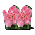 Pink Amaryllis Print Oven Mitts