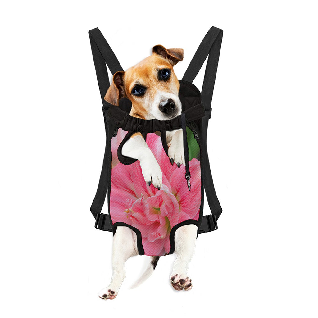 Pink Amaryllis Print Pet Carrier Backpack