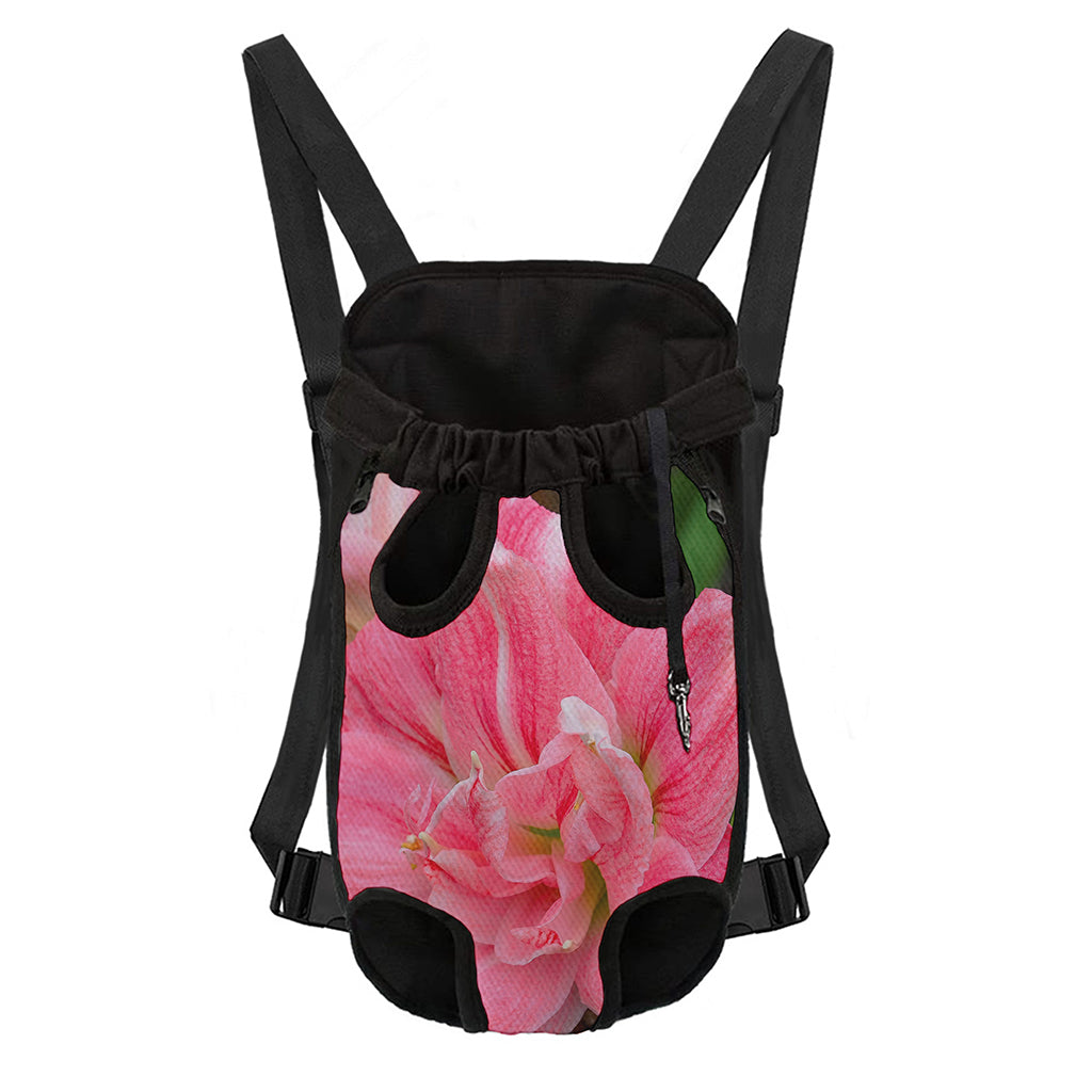 Pink Amaryllis Print Pet Carrier Backpack