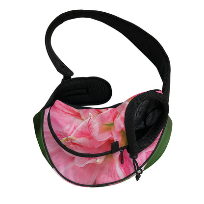Pink Amaryllis Print Pet Sling Carrier