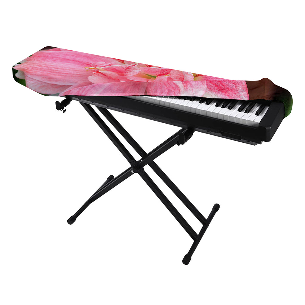 Pink Amaryllis Print Piano Keyboard Cover
