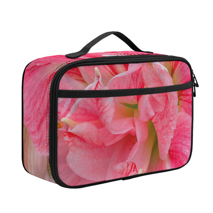 Pink Amaryllis Print Portable Lunch Bag