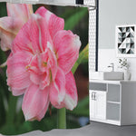 Pink Amaryllis Print Premium Shower Curtain