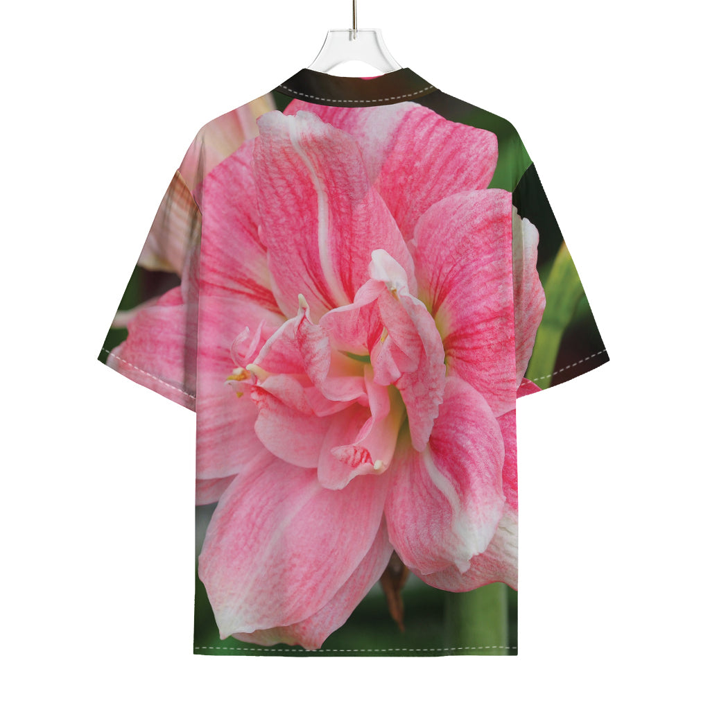 Pink Amaryllis Print Rayon Hawaiian Shirt