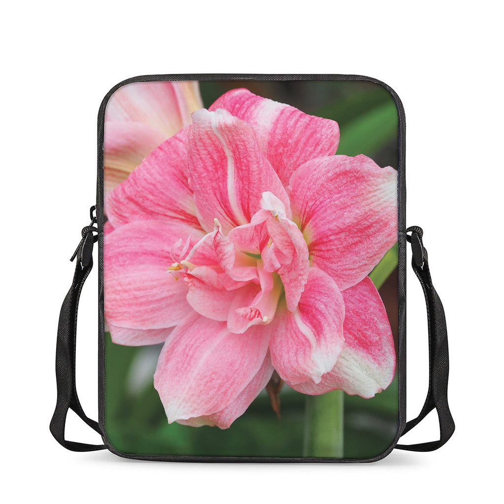 Pink Amaryllis Print Rectangular Crossbody Bag