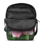 Pink Amaryllis Print Rectangular Crossbody Bag