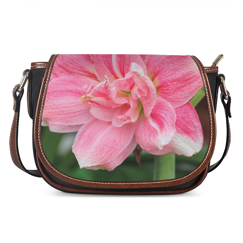 Pink Amaryllis Print Saddle Bag