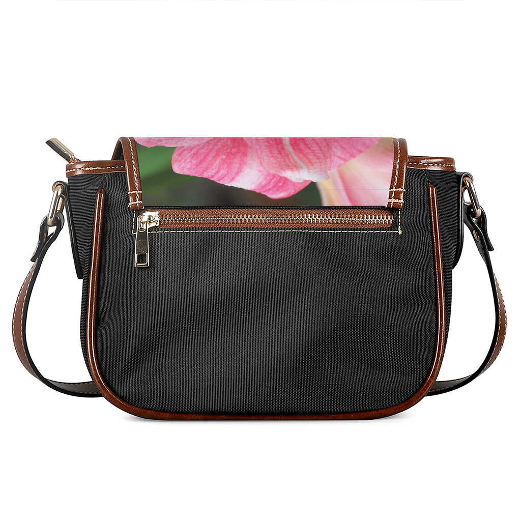 Pink Amaryllis Print Saddle Bag