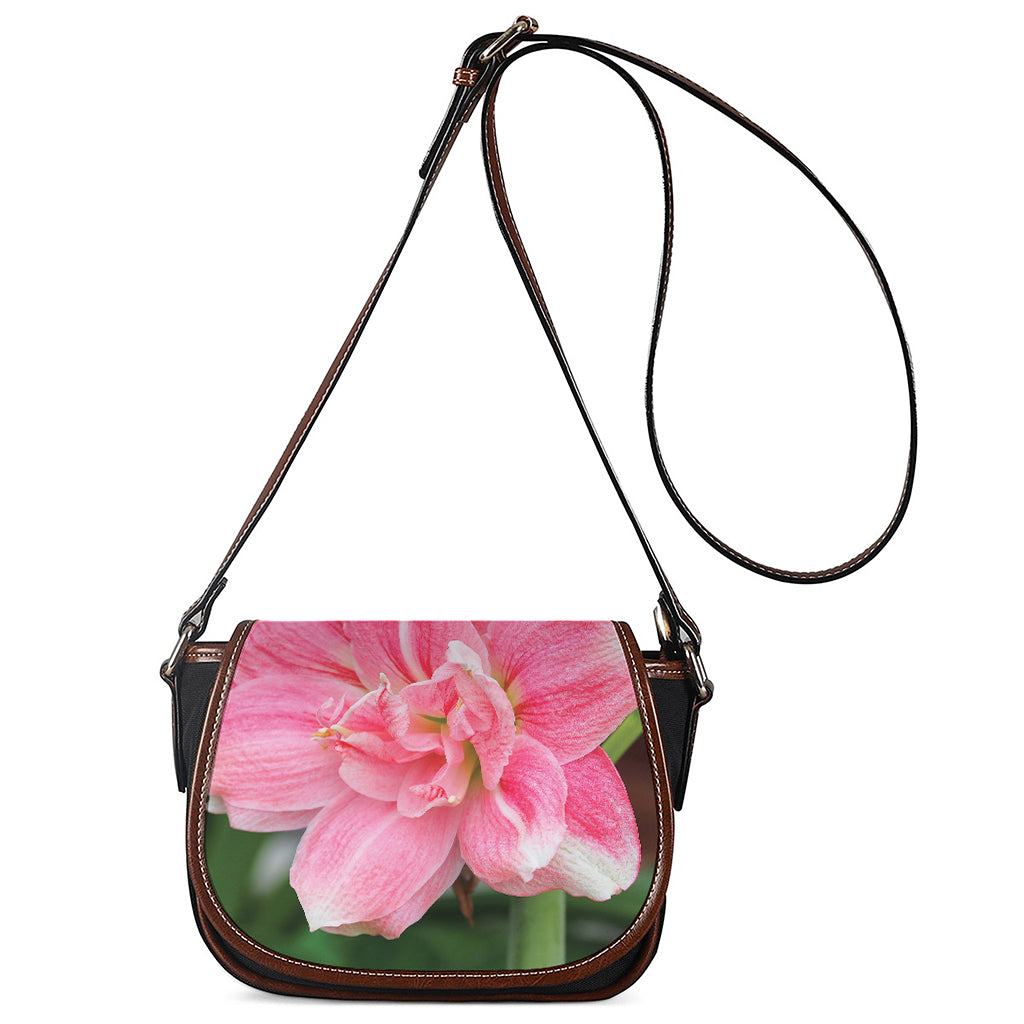 Pink Amaryllis Print Saddle Bag