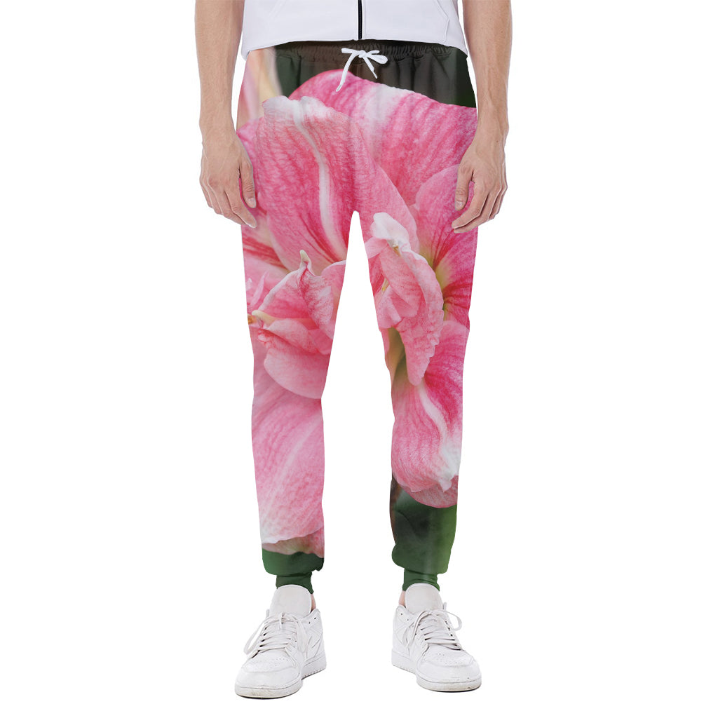 Pink Amaryllis Print Scuba Joggers