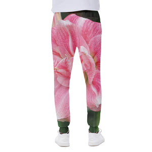 Pink Amaryllis Print Scuba Joggers