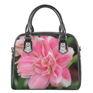 Pink Amaryllis Print Shoulder Handbag