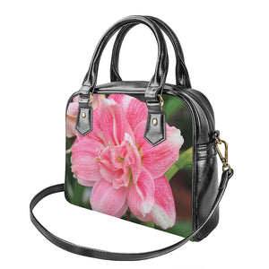 Pink Amaryllis Print Shoulder Handbag