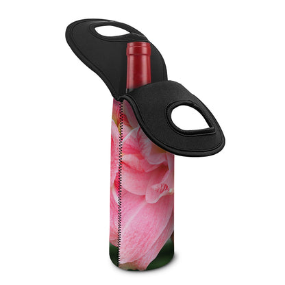 Pink Amaryllis Print Single Neoprene Wine Tote