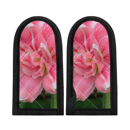 Pink Amaryllis Print Skillet Handle Cover