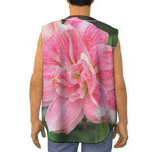 Pink Amaryllis Print Sleeveless Baseball Jersey