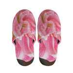 Pink Amaryllis Print Slippers